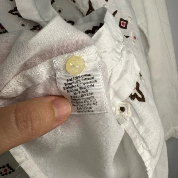 Johnny Was 3J Workshop Embroidered Women’s Shirt - Size XL - 100% Cotton - NWOT - Picture 6 of 11